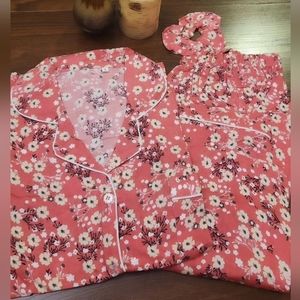 Women Cherry Blossom Pajama Sets/ loungewear Pjs/ night suits